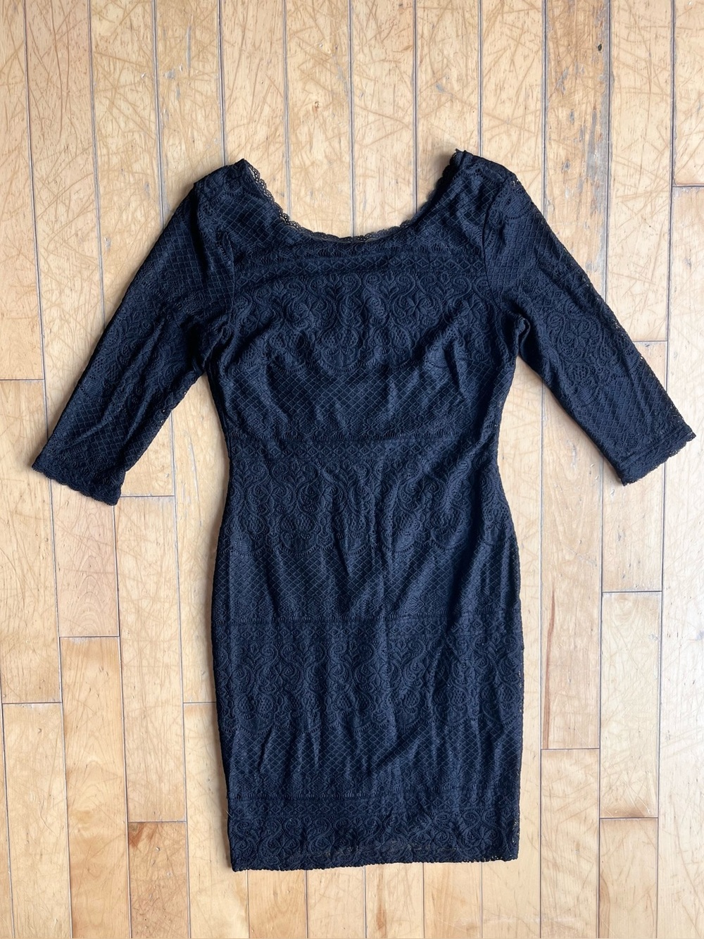 Laundry by Shelli Segal Black Lace Sheath Cocktail Dress Size 8